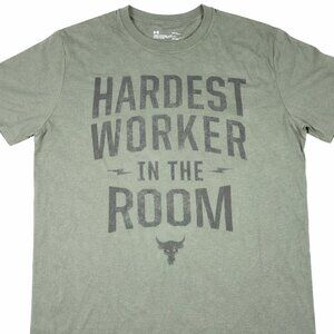 Under Armour Men's T-Shirt, Size M, "Hardest Worker In The Room", EUC